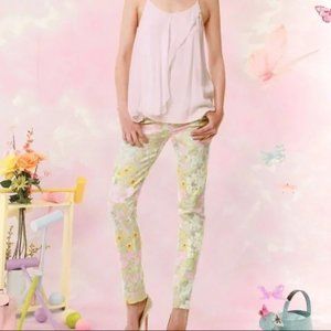 ALICE + OLIVIA- Pastel Floral Pattern Jeans size 6